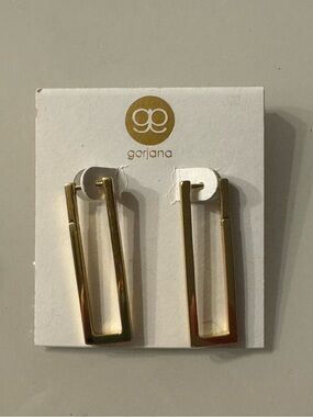 Gorjana Gold Open Rectangle Drop Earrings